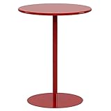 Metall-Bistrotisch für drinnen und draußen, Esszimmer, stabiler Sockel, Rot, 40,5 x 50,1 cm