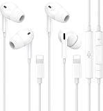 2 Pack In-Ear Kopfhörer für iPhone, [MFi-Zertifiziert] Kopfhörer mit Kabel,HiFi Audio Stereo,mit Anschluss Mikrofon und Lautstärkeregler,Kopfhörer Lightning mit iPhone 14/14 Pro/13/12/11/XS/X/8/7/SE