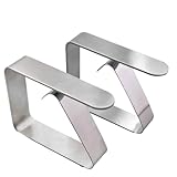 Coideal Verdickter Tischtuchklammern Edelstahl, 8 Stück Tischdeckenklammer Tischabdeckungsklemmen Tischdecke Clips Tischtuch Clips für Picknick, Party (Silber)