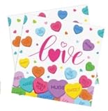 100 Blatt Servietten mit Herz sMotiv in Liebesfarben Servietten zum Valentinstag für Themenpartys