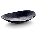 gvivej Schlüsselschale, Deko Flur Bowl, Schwarze Schmucktablett, Dekoschalen für Flur Münzen Autoschlüssel Schmuck im Eingangsbereich, Oval, 20 x 13,5 cm