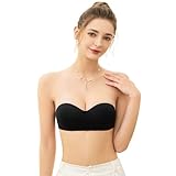 Bcenoilua Damen Trägerloser BH Vollschalen Rutschfester Unsichtbarer Gepolstert Minimizer BH Push Up Abnehmbare Bandeau Bügel BHS