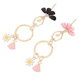 LIFKOME 2 Stück Tanzendes Mädchen Schlüsselanhänger Ballerina Anhänger für Auto und Tasche Leichtes Wiederverwendbares Design Schwarz Dekorativ und Vielseitig für Frauen