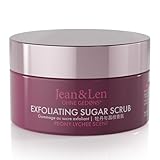 Jean & Len Exfoliating Sugar Scrub Peony & Lychee, für ein duftendes Reinigungserlebnis, mit reichhaltigen Ölen, hochwertiger Tiegel, Zucker-Öl-Peeling ohne Parabene & Silikone, 200 ml