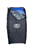 Fetch 50 Doppelte Bodyboard-Tasche mit Rucksackgurten, strapazierfähiges Polyester, große Zubehörtasche, schwarz mit weißem Logo