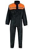 WMW WALI MOTO WEAR Motorrad Kombi Regenkombi Wasserdichter Regenschutz,Regenanzug Motorrad Zweiteilig – Wasserdicht mit Reflektoren & Kordelzügen, Für Roller & Pendler (ORANGE, XXL)