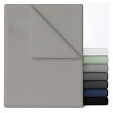 Dreamzie Bettlaken ohne Gummizug 170x260 Grau - Flaches Mikrofaser Betttuch besonders weich für Einzelbett 80x190/90x190 - Oeko-Tex Zertifiziert