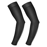 Qyljeiwred Kühlende Armstulpen – kühlende Kompressionsarmstulpen – feuchtigkeitsableitende Armstulpen für Herren, atmungsaktiv, Volleyball, UV-Schutz, Armstulpen für Herren, Schwarz , Refer to