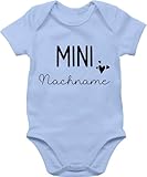 Body Junge Mädchen - Zur - Mini Nachname | Schwangerschaft verkünden Geschenk Geburt Baby - 3/6 Monate - Babyblau - geschenke für werdende eltern personalisierte babysachen geburtsgeschenk name
