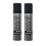 Tru Haarverdichter Spray Dunkel Braun - 2x 100ml Haarauffüller für Männer und Frauen, Sofort-Effekt Haarverdichtung, Kaschiert Haarausfall und lichtes Haar