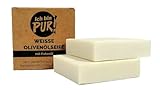 IchbinPUR - Weiße Olivenölseife, 2x 90g (1x Doppelpack), Naturseife für Haut, Haar und Rasur, Pflegend für alle Hauttypen, Ohne Parfüm, Ohne Allergene, Plastikfrei (90 g (2er Pack))
