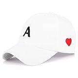 AAGAZA Baseballmütze für Frauen Buchstabenstickerei Baseballkappe Visierkappe Mode lässige Schirmmütze coole Studentenkappe, schwarz, Einheitsgröße/179 (Farbe: weiß, Größe: Einheitsgröße)