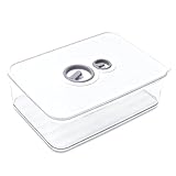 ZHIYUQL® Käsedose Kühlschrank Käsebox 1250ML Frischhaltebox mit Deckel, Transparent/Weiss Luftdichte Box für Käse Aufbewahrung, Wurst und Schinken (20CM × 14CM × 6,3CM