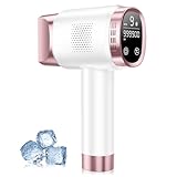 Haarentfernungsgerät mit 21J Energie & 9 Stufen - 8°C Eiskühlsystem, 600NM Rotlicht & LCD-Touchscreen, Geräte Haarentfernung für Gesicht, Bikinizone und Körper (Gold)