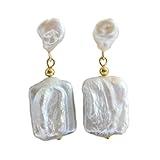 Perlenohrringe, Perlen, quadratisch, weiß, geformter Schmuck und Damenohrringe 1