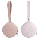 Lovbaby Schnullerbox aus Silikon, Pacifier Holder, Tragbares, Auslaufsicheres Design Schnullerbox für Unterwegs, BPA-frei, leicht zu reinigen, 2er-Pack (Blush+Dusty Lilac)