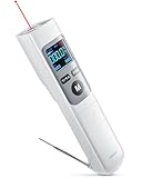 ERICKHILL Infrarot-Thermometer -50℃-550℃, mit faltbarem -50-260℃ Fleischfühler, großer LCD-Digitalanzeige, einstellbarem Emissionsgrad 0,1–1,00 – geeignet zum Kochen/Grillen/Einfrieren, AAA-Batterie