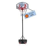 HUDORA Basketballständer All Stars 205 - höhenverstellbarer Basketballkorb mit Ständer für Kinder & Jugendliche - Mobile Outdoor Korbanlage für den Garten - Stand-Basketballkorb mit Rollen