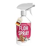 Petsly® Flohmittel Katzen, Hunde & Textilien -500ml- Nicht färbend - Flohspray für Wohnung und Möbel - Langzeitschutz - mit natürlichen ätherischen Ölen wie Citronella- & Geraniol-Öl