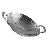 MAGICLULU Alkohol Topf unser Kochgeschirr Pow-Wok-Pfanne Kochen -Bratpfanne kleine Bratpfanne pfannenwender topf antihaftbeschichtet Edelstahlpfanne Wok für Herd Rostfreier Stahl Silver