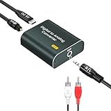 Digital zu Analog Audio Converter,192kHz DAC Wandler Digital Optical zu Analog 3,5mm AUX Audio,Optischer Audio Adapter mit Optical Kabel 3,5mm Audio Kabel und RCA Kabel