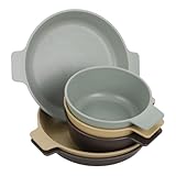 TOGEVAL 1 Set Kunststoff Geschirr Set Teller Dessert Platte Müslischalen Unzerbrechlichem Kunststoff Outdoor Camping Gerichte Für Küche