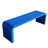 JXYQZD Gartenbank Ohne Lehne, Metallbank, Gartenbank Wetterfest für 2 Personen, Tragkraft 660 Pfund, für Park, Hof, Terrasse, Deck, Rasen(Blue,120cm/47 in)