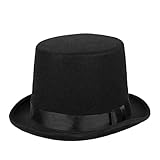 TrendandStylez Zylinder Filzhut, Größe 56-61, eleganter 20er Jahre Hut mit glänzendem Hutband für Mottoparty, Fasching, Karneval, Gatsby