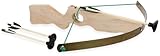 BestSaller 1214 Holz Armbrust 53x55cm groß, mit Stahlbogen inklusive 3 Pfeile, Natur, 4-teilig (1 Set)