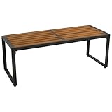 DEGAMO Gartenbank Hockerbank RAGUSA 2-sitzer 123cm, Gestell Metall anthrazit, Sitzfläche Akazie geölt, Outdoor