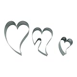 BekkiB - 3er-Set Ausstecher 'Herz' - 2 Herz-Ausstechformen und 1 Form zum Backen von Tassenkeksen - Spülmaschinengeeignet aus Edelstahl - 88765