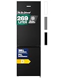 Heinrich´s Kühlgefrierkombination 269 Liter, Kühlvolumen 198L, Gefrierfach 71L,LED Beleuchtung,Kühlschrank Türanschlag wechselbar, leise 39dB,große Tiefkühlboxen, 7 Temperaturstufen, (schwarz-inox)