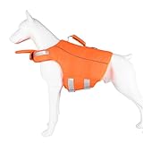 TingHaoO Wasserdichter Hunde-Badeanzug, Schwimmweste, Schwimmweste mit Hebegriff für See, Pool, Weste, Haustier-Badeanzug