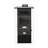 STUFE A PELLET ITALIA - Kanada 14 Kw, Pelletofen, Belüftet, Erwärmt bis zu 130 m², 5 Leistungsstufen, 5 Lüftungsgeschwindigkeiten, Programmierbar, (Weiß)