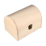 IMIKEYA 16 x 12,2 cm gewölbte, unlackierte Holzkiste mit Schloss, multifunktionaler Holzkoffer für Graffiti, Tonaufbewahrung, Zuhause und Kunstbedarf-Organizer