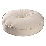 homefab Bodenkissen für Zuhause & Outdoor - Sitzkissen für Fußboden und Garten, wetterfest, ca.10 cm hoch - rund, 60 cm Ø - Sand