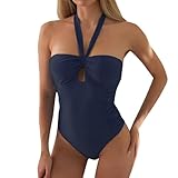 Generico Badeanzug für Damen, einteiliger Badeanzug für Damen, sinnlich, 1 Stück, Bodysuit, niedriger Rücken, mit U-Ausschnitt, wettbewerbsfähiger Badeanzug mit verstellbaren Trägern, Quick Drying,