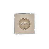 UNITEC Steckdose mit Berührungsschutz Miami, Schuko-Steckdose, IP20, glänzend, sahara beige, 1 Stück