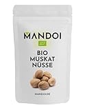 Mandoi BIO Muskatnuss 25g, Muskat Nuss ganz aus kontrolliert biologischem Anbau. Muskatnüsse sehr aromatisch, organic nutmeg