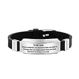 Armreif Herren Schwarz Silikon MY Hand Day Armband Stahl Geschenkarmband Edelstahlarmband Link TO Strap Familienarmbänder Schwarzes Elastisches Kinderarmband (G, One Size)