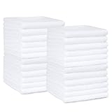 Amazon Basics Waschlappen Set, 100% Baumwolle Extra Saugfähig Schnelltrocknend, 30 x 30 cm, Weiß, 24er-Pack