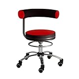 Sanus® Gesundheitsstuhl Erzieherstuhl, Sitzhöhe Standard (42-51 cm), Stoffbezug, rot/schwarz, Rollen mit Rollstopp (Rollen nur mit Belastung), Ergonomischer Bürostuhl, Erzieherstuhl