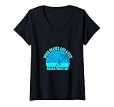 Damen Geschenk für Kitesurf-Liebhaber Kitesurfer Kitesurfer blaues T-Shirt mit V-Ausschnitt