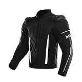 M&Catree Motorradjacke Sommer Herren Atmungsaktiver Jacke mit Protektoren Schutzjacke für Motorradfahrer - Schwarz, 3XL