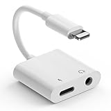 Lightning auf Klinke Adapter 【MFi Zertifiziert】 iPhone Adapter Kopfhörer iPhone Aux Adapter und Laden 3.5mm Audio Kabel Konverter 3,5‑mm-Kopfhöreranschluss Adapter für iPhone 14/13/12/11/X/XS/XR/8/7