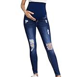 Schwangerschaftsleggings,Umstandsleggings mit Bauchband Mutterschaft & Stillen Umstandshose Jeans,Skinny Fit Schwangerschaftshose Hohe Taille Stretch Umstandsjeans Hip Lift Jeanshosen für Schwangere