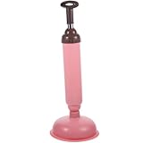 Mikikit 1Stk Toilette absaugen ansaugpumpe saugpumpen Rohrreinigung drainagepumpe Stange Kolben-Toilettenentsperrer Bad abflussstopfen Unclogger-Tool engstes Werkzeug Rostfreier Stahl Rosa