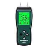 EDEDE Feuchtigkeitsmessgerät, AS971 Handheld Mini Holz Feuchtigkeit Meter Digital LCD Holz Feuchtigkeit Meter Detektor Tester 2 Pin Sonde Bereich 2% ~ 70% für Holz Brennholz Wände Baustoffen