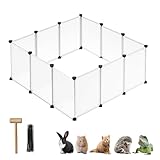 Laufstall für kleine Haustiere, transparent, 45,7 cm hoch, für Meerschweinchen, Welpen, Hunde, Frettchen, Meerschweinchen, Laufstall, robustes und leicht zu reinigendes Kunststoff-Laufgitter
