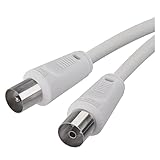 EMOS Antennenkabel, Koaxialkabel, Fernsehkabel 2,5 m, Koax-Kabel für Digitales Fernsehen, TV, Receiver, SAT, doppelt abgeschirmt, gerader Koax-Stecker auf gerade Koax-Buchse